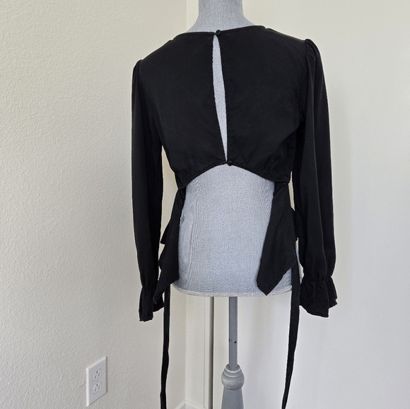 The Drop x Paola Alberdi Cut Out Back Peplum Waist Blouse Top Tencel size Small - Picture 12 of 16